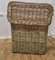 Vintage French Wicker Laundry Basket with Lid, 1920s, Image 1
