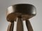 French Modernist Brutalist Tripod Stool, 1950s 2