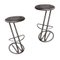 Grands Tabourets en Métal Chrome, Set de 2 1