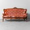 3-Sitzer Sofa aus Holz & Braunem Leder, 1950er 2