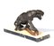 Art Deco Tiger, 1930, Patinated Bronze on Marble and Onyx 10