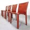 Leather Model Cab Chairs by Mario Bellini for Cassina, 1970s, Set of 4 3