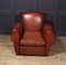 French Moustache Back Leather Club Chair, 1940s 11