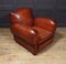 French Moustache Back Leather Club Chair, 1940s 12