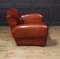 French Moustache Back Leather Club Chair, 1940s 9