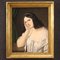 Artista italiano, Retrato de una joven dama, 1850, óleo sobre lienzo, enmarcado, Imagen 1