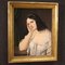 Artista italiano, Ritratto di giovane donna, 1850, Olio su tela, con cornice, Immagine 5