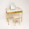 Vintage French Marble and Brass Dressing Table & Stool attributed to Georges Raimbaud, 1960, Set of 2 1