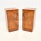 Art Deco Burr Walnut Bedside Cabinets, 1930s, Set of 2 1