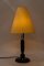 Large Art Deco Wooden Table Lamp with Fabric Shade, Vienna, 1930s 10