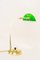 Art Deco Swiveling Banker Table Lamp with Green Glass, Vienna, 1920s, Image 2