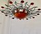 Large Moroccan Wrought Iron Sun Lamp Shade, 1960s 7