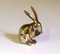 Figura de conejo pequeña de latón dorado, años 70, Imagen 7