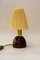 Nut Wood Table Lamp with Fabric Shade by Rupert Nikoll, Vienna, 1950s, Image 1