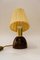 Nut Wood Table Lamp with Fabric Shade by Rupert Nikoll, Vienna, 1950s 2