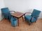 Vintage Armchairs with Spider Coffee Table and Stool from Up Závody, 1940, Set of 4 2