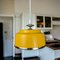 Lámpara colgante de cocina Mid-Century moderna abatible en amarillo, años 70, Imagen 1