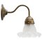 French Frosted Glass & Brass Flower Wall Lamp, Image 1