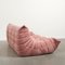 Pink Velvet Togo 3-Seater Sofa by Michel Ducaroy for Ligne Roset, 2010s 3