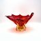 Cuenco grande en forma de estrella de cristal de Murano rojo, años 50, Imagen 3