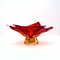 Cuenco grande en forma de estrella de cristal de Murano rojo, años 50, Imagen 2