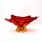 Große sternförmige Schale aus rotem Muranoglas, 1950er 4