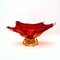 Große sternförmige Schale aus rotem Muranoglas, 1950er 1
