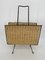 Mid-Century Modern Newspaper Rack with Wickerwork, Germany, 1950s 2