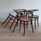 Bentwood Dining Chairs with Rattan Seats from Cosmos, 1930s, Set of 4 3