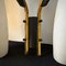 Mid-Century Modern Wood, Brass and White Glass Wall Sconces in the style of Stilnovo, 1950s, Set of 2 11