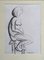 Nicolas Poliakoff, Nudo cubista, Carboncino su carta, anni '50, Immagine 2