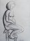 Nicolas Poliakoff, Desnudo cubista, Carbón sobre papel, años 50, Imagen 3