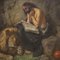 Italienischer Künstler, Heiliger Hieronymus mit Löwe, 1950, Mixed Media, gerahmt 14