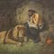 Italian Artist, Saint Jerome with Lion, 1950, Mixed Media, Framed 15