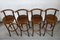 Bar Stools with Backs from Baumann, France, 1960s, Set of 4 3