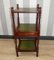 Small English Style Standing Shelf with Drawer in Green Leather, Image 4