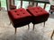 Mid-Century Stools or Ottomans in Red and Black, 1950s, Set of 2 7