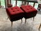 Mid-Century Stools or Ottomans in Red and Black, 1950s, Set of 2, Image 7