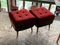 Set of Mid-Century Stools or Ottomans in Red and Black, 1950s 7
