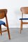 Mid-Century Teak and Velvet Dining Chairs, 1960s, Set of 4 1