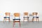 Mid-Century Teak and Velvet Dining Chairs, 1960s, Set of 4, Image 7