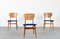 Mid-Century Teak and Velvet Dining Chairs, 1960s, Set of 4, Image 3