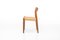 Model 77 Dining Chairs in Teak and Papercord by Niels Otto Møller for J.L. Møllers, 1960s, Set of 6, Image 6