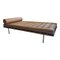 Bauhaus Coffee Leather Barcelona Daybed by Ludwig Mies Van Der Rohe for Knoll, 1970s 1