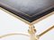 Neoclassical Coffee Table in Brass & Black Leather from Maison Charles, 1970s, Image 7
