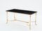 Neoclassical Coffee Table in Brass & Black Leather from Maison Charles, 1970s 10