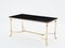 Neoclassical Coffee Table in Brass & Black Leather from Maison Charles, 1970s, Image 10