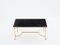 Neoclassical Coffee Table in Brass & Black Leather from Maison Charles, 1970s 8