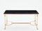 Neoclassical Coffee Table in Brass & Black Leather from Maison Charles, 1970s 11