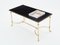 Neoclassical Coffee Table in Brass & Black Leather from Maison Charles, 1970s 9